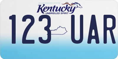 KY license plate 123UAR