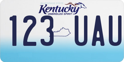KY license plate 123UAU