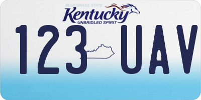 KY license plate 123UAV