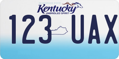 KY license plate 123UAX