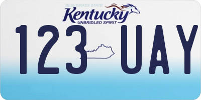 KY license plate 123UAY