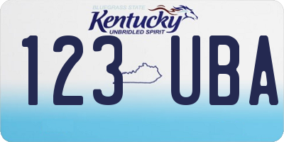 KY license plate 123UBA