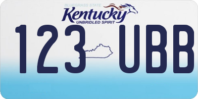 KY license plate 123UBB