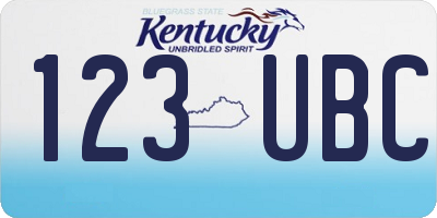KY license plate 123UBC