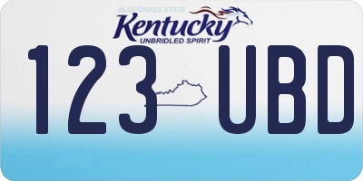 KY license plate 123UBD