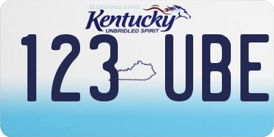 KY license plate 123UBE
