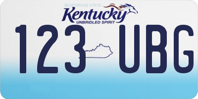 KY license plate 123UBG