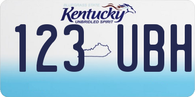 KY license plate 123UBH
