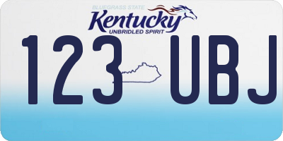 KY license plate 123UBJ
