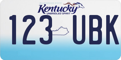 KY license plate 123UBK