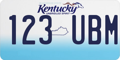 KY license plate 123UBM