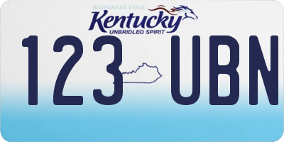 KY license plate 123UBN