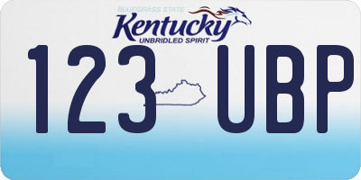 KY license plate 123UBP