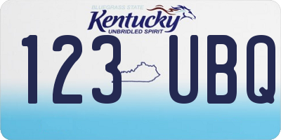 KY license plate 123UBQ