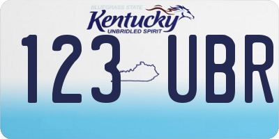 KY license plate 123UBR