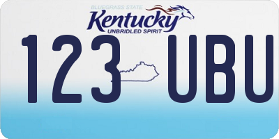 KY license plate 123UBU