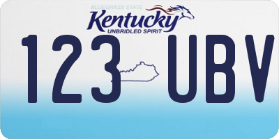 KY license plate 123UBV