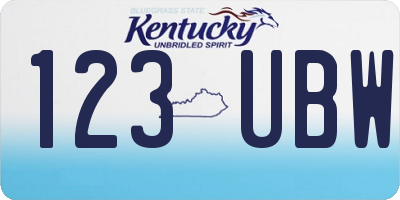 KY license plate 123UBW