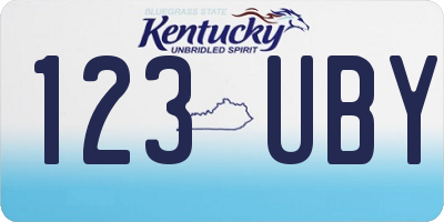 KY license plate 123UBY