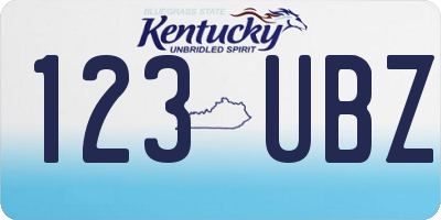 KY license plate 123UBZ