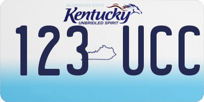 KY license plate 123UCC