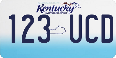 KY license plate 123UCD