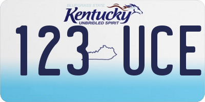 KY license plate 123UCE