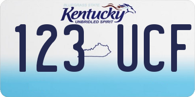 KY license plate 123UCF