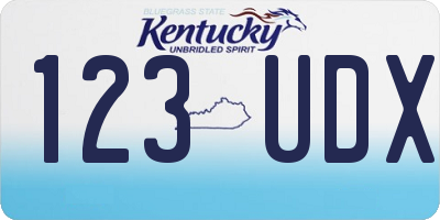 KY license plate 123UDX