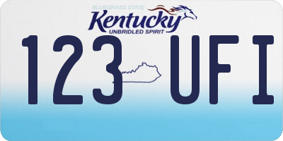KY license plate 123UFI