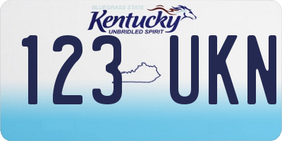 KY license plate 123UKN