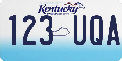 KY license plate 123UQA