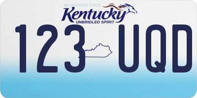 KY license plate 123UQD