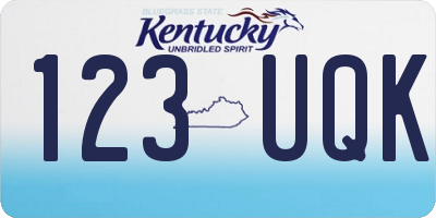 KY license plate 123UQK
