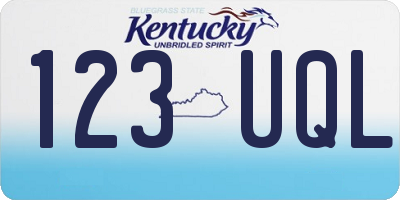 KY license plate 123UQL
