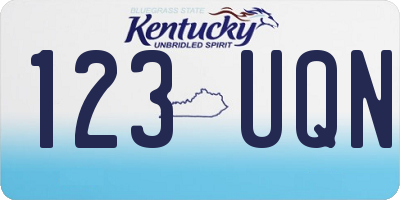 KY license plate 123UQN