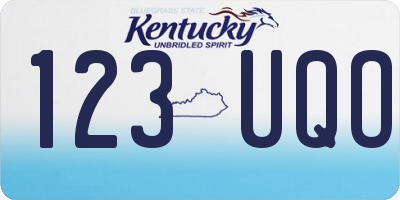 KY license plate 123UQO
