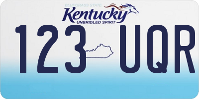 KY license plate 123UQR