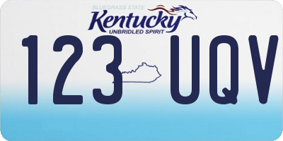 KY license plate 123UQV