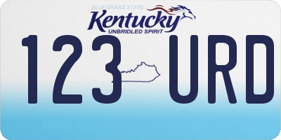 KY license plate 123URD