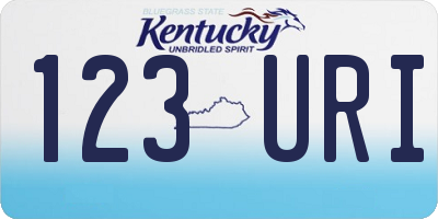 KY license plate 123URI