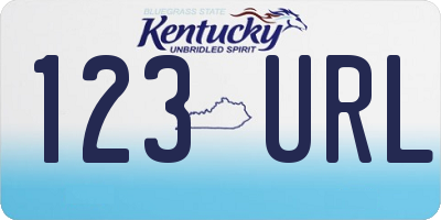 KY license plate 123URL