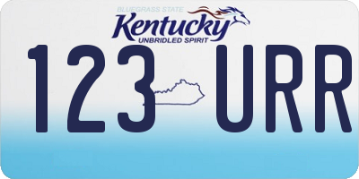 KY license plate 123URR