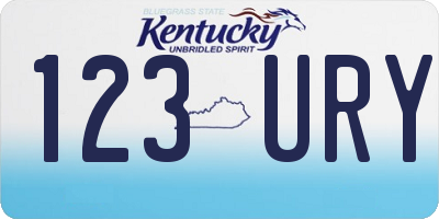 KY license plate 123URY