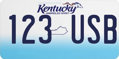 KY license plate 123USB