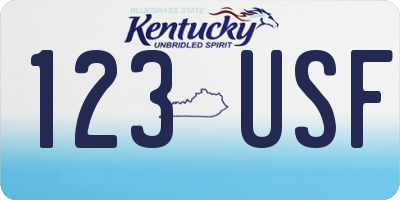 KY license plate 123USF
