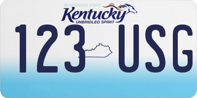 KY license plate 123USG