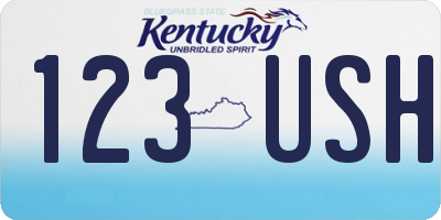 KY license plate 123USH