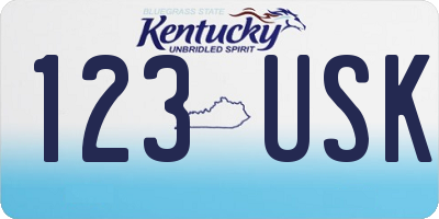 KY license plate 123USK