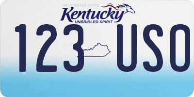 KY license plate 123USO